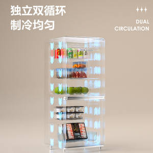 Réfrigérateur à double porte rétro Ben Jerry, silencieux, à économie d'énergie, refroidissement direct, capacité de 118 L, pour la maison - Product Image 3