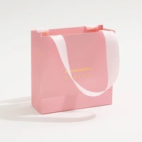 Sac de shopping en papier d'art imprimé coloré avec logo personnalisé, sac cadeau pliable pour bracelet, boucles d'oreilles, collier, bague, bijoux