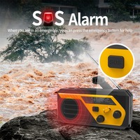 SOS & QC3.0 6000mAh Emergencia portátil NOAA FM AM Radio Linterna con luz de lectura LED Cable incorporado Dynamo Weather Radio