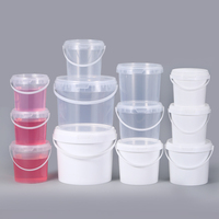UMETASS Vente en gros de seaux en plastique transparent blanc écologiques de 300 ml à 5 L avec couvercle, seaux d'emballage alimentaire, contenants durables pour la crème glacée
