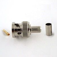 Connecteur coaxial RF à sertir mâle BNC pour câble RG59, 4 GHz, pour la fabrication et les tests de systèmes de vidéosurveillance