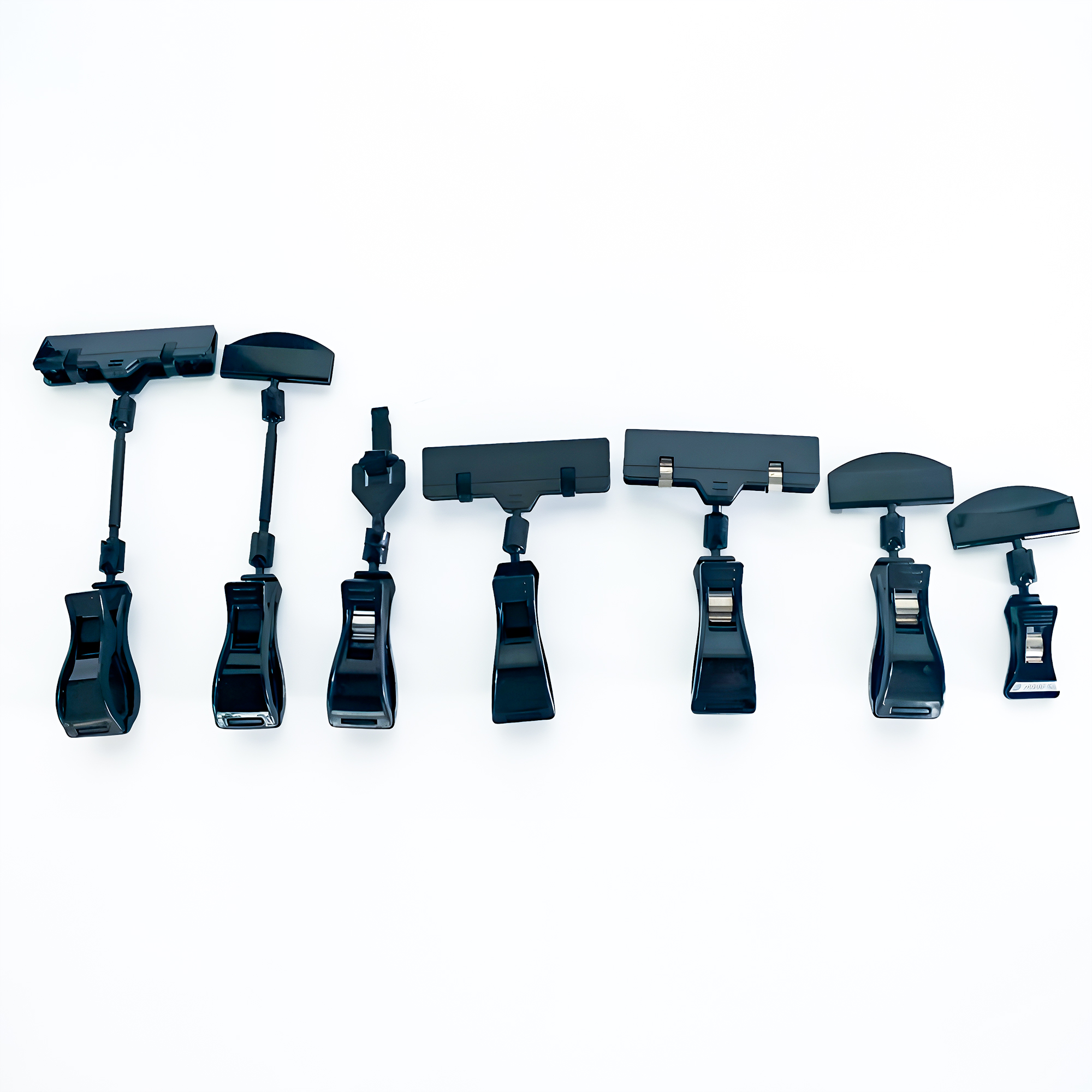 30 stuks kunststof draaibare teken clips display tag clip houder stand merchandise reclame doe-het-zelf klemmen voor ambachten foto's transparant/wit/zwart
