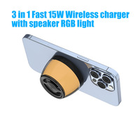 Support de téléphone portable Anfuyou Factory premium GY-Y01, chargeur sans fil 15W à charge rapide avec lampe RGB et haut-parleur pour smartphone