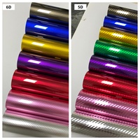Film adhésif brillant en fibre de carbone forgée pour voiture, rouleau de film chromé pour carrosserie, autocollant pour véhicule et ordinateur