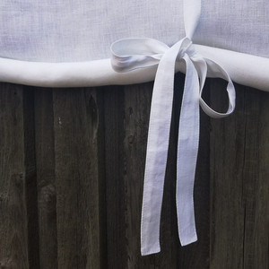 Voilage en lin blanc français sur mesure, réglable, à nouer, pour café, salon, cuisine, fenêtre, rideau - Product Image 2