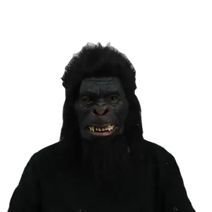 Nieuw Ontwerp Halloween Cosplay Enge Volledig Hoofd Latex Realistische Gorilla Volwassen Feestmaskers