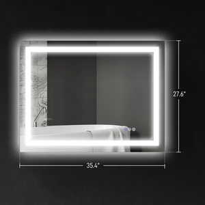 Fashion Hot Sale Modern Design <b>Rectangle</b> Cross Border LED 3 Color Illuminated Touch Screen Dimmable Metal Frame Cosmetic <b>Mirror</b> - Product Image 4
