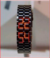 Jam Tangan Elektronik LED 2026, Desain Baru Merah Biru LED Lava Digital untuk Wanita Pria