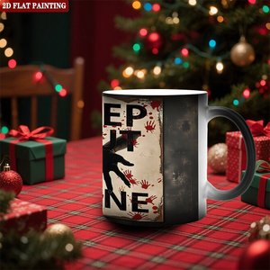 Frosted Black 11oz <b>Ceramic</b> <b>Mug</b> Heat Sensitive Color Changing Cup For Gift Message - Product Image 2