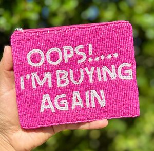 Borsa da <span class=keywords><strong>donna</strong></span> con cerniera con perline <span class=keywords><strong>rosa</strong></span> piccolo <span class=keywords><strong>portafoglio</strong></span> alla moda e borsa per carte regalo con accenti bianchi essenziale regalo di compleanno - Product Image 4