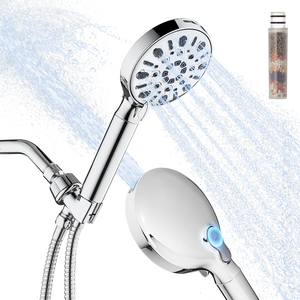 Pommeau de douche à main moderne en chrome 4,92 po, robinet de salle de bain multifonctionnel avec finition polie - Product Image 4