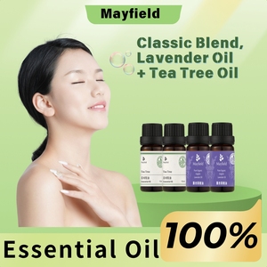 Duo Huile Pure de Lavande et d'Arbre à Thé Mayfield pour le Traitement des Points Noirs, Soulagement de l'<span class=keywords><strong>Eczéma</strong></span>, Estompe les Cicatrices, Antiseptique Naturel, Aromathérapie - Product Image 1