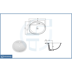 Évier de Comptoir en Pierre LS65 au Design Simple, Trou pour Robinet 57x49cm, Forme Ovale pour Salle de Bain, Hôtel, Maison, Appartement - Idéal pour Lavabo Artistique - Product Image 2