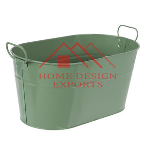 Cubo grande de hierro de Color bronce con mango de madera para el hogar, Bar y restaurantes, Cubo de cerveza de hierro de Metal para bebidas a la venta - Product Image 3