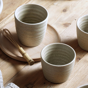 Hot Selling No Handle Pottery Coffee Mug Natural Clay Color Tea <b>Cup</b> Ceramic Latte <b>Espresso</b> <b>Cup</b> - Product Image 5