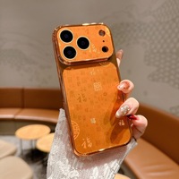 Pour iPhone 15/16/17 Pro Max – Nouvelle Coque de Protection Antichoc de Luxe Électroplaquée en TPU+PC avec Caractères Chinois FU (Fortune)