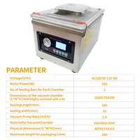Machine de mise sous vide semi-automatique à chambre unique en acier inoxydable DZ260C, à économie d'énergie, conception personnalisée, contrôle numérique, pour aliments