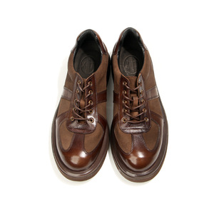 Zapatos Forrest Gump Retro Casuales para Hombre, de Cuero Genuino, Punta Redonda, Plataforma con Suela Gruesa, Tendencia de Moda Urbana, Negro y Marrón Oscuro - Product Image 4