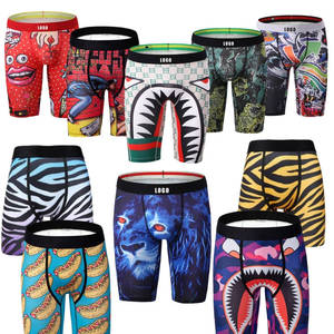 Shorts personnalisés pour hommes par une marque de créateurs américaine, sous-vêtements de sport <span class=keywords><strong>grande</strong></span> <span class=keywords><strong>taille</strong></span> avec broderie, sous-vêtements à entrejambe plat pour hommes - Product Image 2