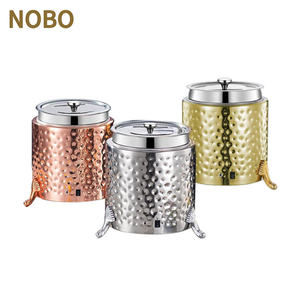 Attrezzatura per Catering, Pentola Elettrica per Zuppa in Acciaio Inox 10L con Motivo Martellato, Scaldavivande - Product Image 3