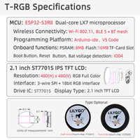 [Suministro al por Mayor] Placa de Desarrollo LILYGO T-RGB ESP32-S3 con Pantalla IPS Redonda de 2.1 Pulgadas, Resolución 480x480, Módulo Bluetooth y Wi-Fi