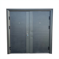 Porte d'entrée de sécurité en acier de luxe pour appartements, finition de surface de qualité hôtelière