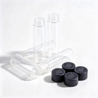 Tube en plastique transparent noir, blanc, clair, personnalisé avec impression de logo, résistant aux enfants, 115 mm, 120 mm, flacon pour pilules