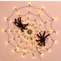 Guirlandes lumineuses LED en forme d'araignée, lumières décoratives d'Halloween, lumières colorées à télécommande, ambiance d'horreur, décoration de fête, vente en gros