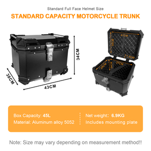ZHUITU de X caja de una clave, haga clic en qulickly estrenado cerradura de aleación de cola caja trasera superior de aluminio caja de la motocicleta - Product Image 3