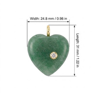 Pendentif Cœur en Pierre Naturelle, Pierres Précieuses Couleurs Assorties, Centre en Cristal, Bélière Dorée, Bijoux Plaqué Or Poli pour Fabrication de Cadeaux