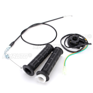 Motorcycle Handlebar Hand Grips Throttle Cable Kill Switch Set for 49cc-80cc <b>Engine</b> Parts Motorized Bicycle Push <b>Bike</b> - Product Image 1
