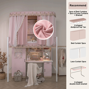 Tende <span class=keywords><strong>a</strong></span> baldacchino per la stanza della ragazza per il letto <span class=keywords><strong>a</strong></span> castello, dormitorio studentesco <span class=keywords><strong>tenda</strong></span> oscurante per le tettoie del letto - Product Image 4