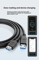 Câble d'extension USB 3.0 mâle vers femelle, transfert de données haute vitesse, câble d'extension USB-A 3.0 - Câble de données long pour ordinateur