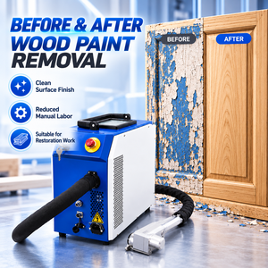 Mini <span class=keywords><strong>décapant</strong></span> de <span class=keywords><strong>peinture</strong></span> laser portatif à impulsions, nettoyeur de surface laser refroidi par air sans dommages pour le vernis et les taches sur le bois - Product Image 5