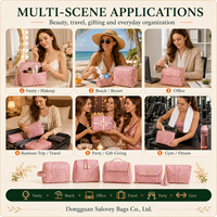 Pochette cosmétique en cuir PU rose effet peau de serpent, trousse de maquillage, trousse de toilette de voyage, organiseur de beauté, logo personnalisé OEM ODM