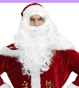 Costume de Père Noël en peluche pour homme, Noël 2026, costume de cosplay, manteau fantaisie avec <span class=keywords><strong>pantalon</strong></span>, barbe, ceinture, chapeau, composants supérieurs - Product Image 4