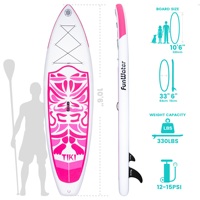 FUNWATER Dropshipping OEM Planche de paddle gonflable rose 10'6\" Stand Up Paddle Board Paddleboard Soft Surfboard Waterplay Surfing