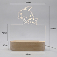 Nom personnalisé personnaliser lampe 3D USB Base en bois Laser acrylique lampe Led veilleuse pour le bricolage