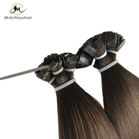 Vente en gros usine : Cheveux humains chinois vierges non traités, kératine, ondulation profonde lâche, pointe plate, pré-collés, sains, blond foncé