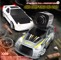 JJRC Mini SYJ-C8827 Pro Voiture RC à l'échelle 1:43 avec caméra, gyroscope, 4 roues motrices, 2.4G, drift racing à proportionnalité totale, FPV, télécommande