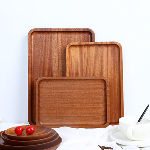 Bandeja rectangular de madera de ébano estilo japonés para vajilla, bandeja de té de madera maciza, soporte para tazas de té, plato de madera para el hogar - Product Image 1
