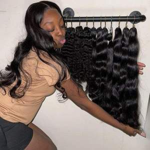 批发生双拉印度头发100% 角质层对齐人发生供体体波生发束供应商 - Product Image 3