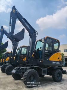 Excavatrice hydraulique sur roues Hyundai HW60ECO neuve de haute qualité, peinture d'origine, petite machine de chantier municipale sur site - Product Image 3