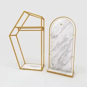 Kim loại vải hiển thị giá sáng bóng vàng quần áo giá cho cửa hàng quần áo vàng cửa hàng hiển thị đứng - Product Image 4