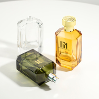 Flacon de parfum de luxe 100 ml en verre coloré à coupe octogonale, avec logo personnalisé, impression sérigraphique, pulvérisateur à pompe, diffuseur à bâtonnets, parfum