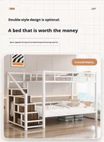 Lit mezzanine moderne king-size pour adultes, en métal, idéal pour dortoir scolaire