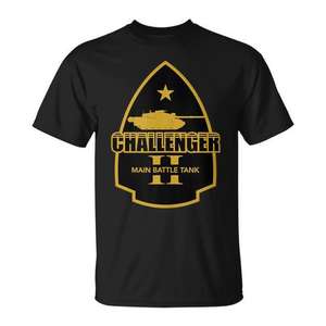 Camiseta Challenger II Main Battle Tank con diseño militar, ropa para hombre, manga corta, cuello redondo - Product Image 1
