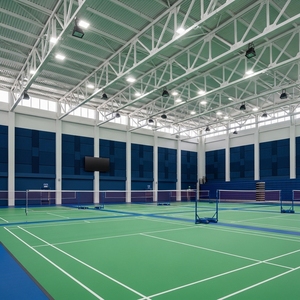 โรงงานผลิตสำเร็จรูปทนลมและโครงสร้างเหล็กสำเร็จรูปสำหรับสนามแบดมินตันสำหรับศูนย์ฝึก<span class=keywords><strong>อบรม</strong></span> - Product Image 2