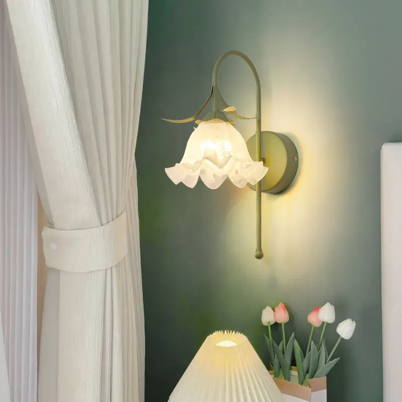 Französisch Creme Decken leuchte Französisch Retro Creme Blütenblatt Licht Knospe Lampe Retro dekorative Lampe geeignet für Wohnzimmer Wand leuchte