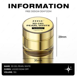 JTING Gel de Modelado de Uñas con Diseño de Mariposa Blanca, Esmalte de Uñas en Gel 3D Satinado No Pegajoso, Botellas de Gel UV Personalizadas OEM - Product Image 2